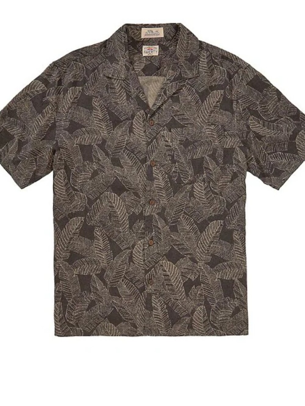 Faherty  Short-Sleeve Camp Shirt Graphite RainForest